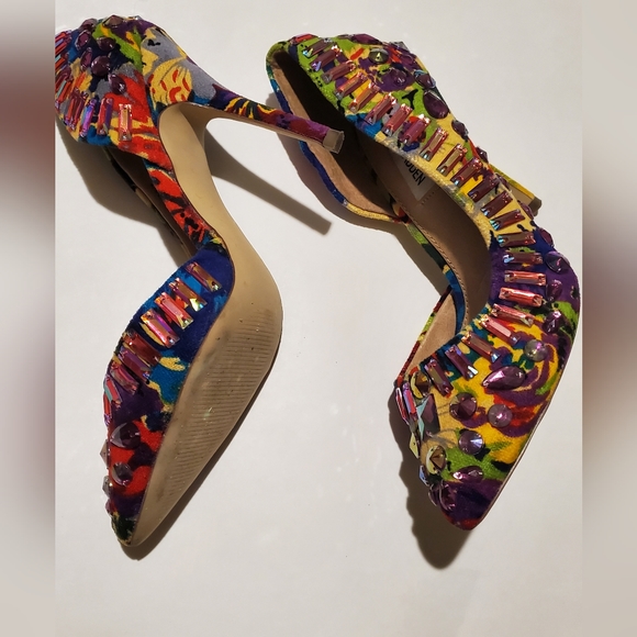 Steve Madden Multicolor Embellished Rhinestones pumps heels sz.7.5 - Picture 10 of 13